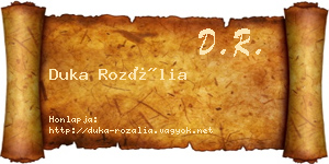 Duka Rozália névjegykártya